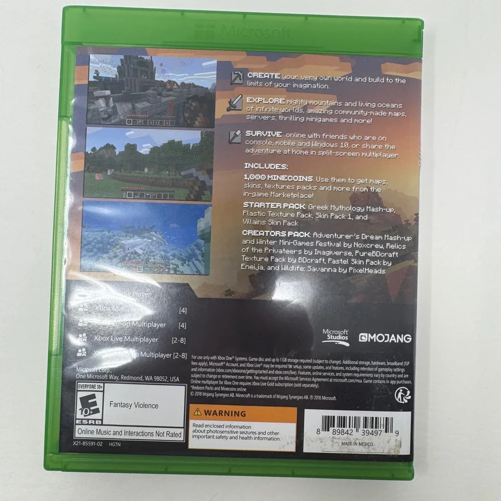 Minecraft Xbox One Game Disc with Starter and Creators Pack